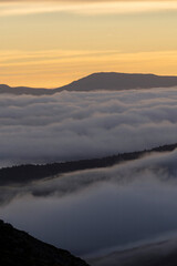 Incredible cloud inversion landscape view of the Rhinogydd in Snowdonia UK