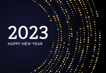 2023 Happy New Year of gold glitter pattern