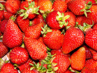 group of strawberries - fresh fruits. Macro  strawberries