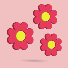 3D pink flower icon, nature theme for your property decoration images