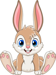 Cartoon cute baby rabbit sitting - 507034610