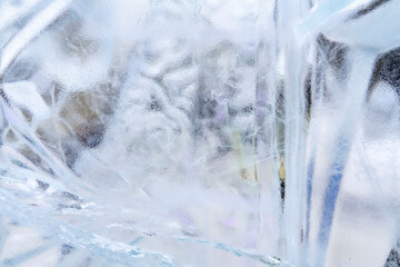 Naklejka na ściany i meble cold winter background with icy frozen texture