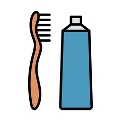 Toothpaste And Brush Icon