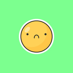 Yellow emoticon in cartoon style. Cute emoticon stickers.