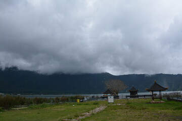 clouds over lake