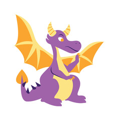 Cute dragon. Fairytale amphibian. Vector illustration