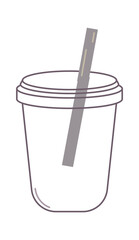 Glass with a straw. Vector illustration