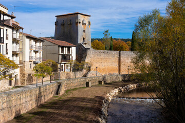 Fototapeta na wymiar Old town of the medieval village of Covarrubias, Burgos, Castilla y Leon, Spain