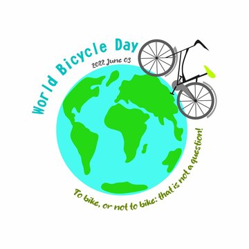World Bicycle Day template design for banner, greeting cards, Logo, poster Vector Illustration
