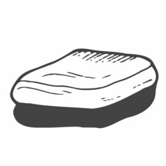 Closeup stack of bathroom towels in line