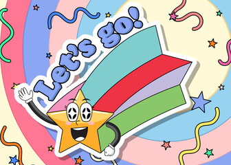 Shooting star logo with the word Lets go