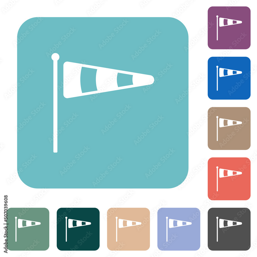 Poster windsock indicator solid rounded square flat icons