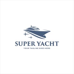 Yacht Luxury Ship Logo Design Vector Image