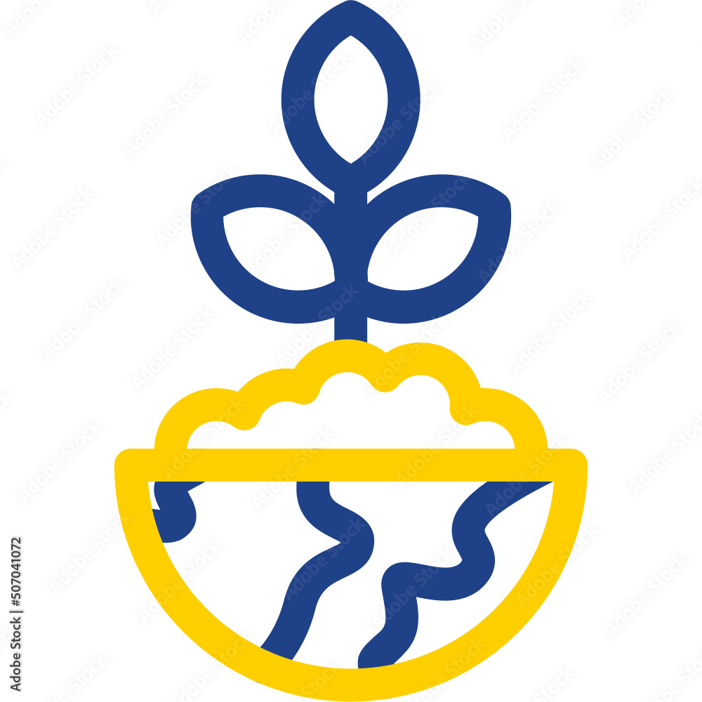 Sticker earth plant icon