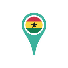 Colour icon for Ghana Flag Map