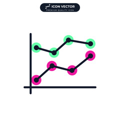 line graph icon symbol template for graphic and web design collection logo vector illustration