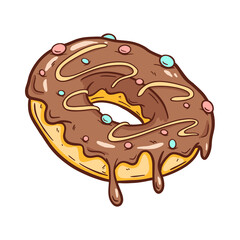Hand drawn vector illustration - tasty donuts Sketch. Sweet desserts