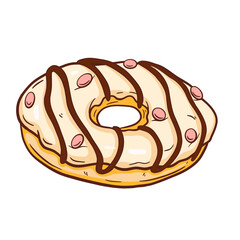 Hand drawn vector illustration - tasty donuts Sketch. Sweet desserts