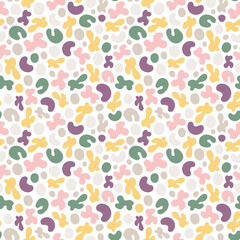 Abstract seamless pattern. Simple organic shape. Colorful surface design