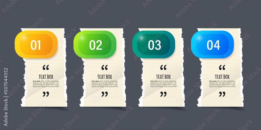 Poster Text box design with note papers mockups.	