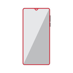 red smartphone isolated on white background