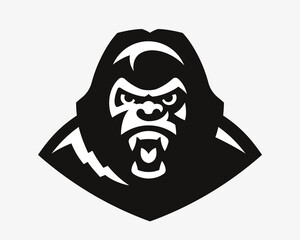 Gorilla head logo.Monkey emblem design editable for your business. Vector illustration.