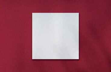 Empty square for your text on red paper texture concept. Vivid red color background for your objects. Plain graphics element for creative further work