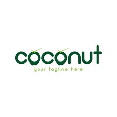 coconut logo design template. vector