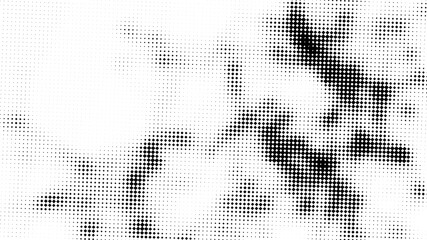 Abstract vector halftone background. Dynamic wave of particles. Pattern design elements with black and white gradient.