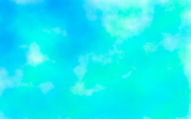 blue turquoise green gradient. watercolor illustration background