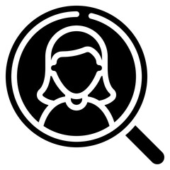 Recruitment Female Search Icon