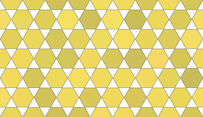 Different shades yellow rhombs simple drawing geometric figures seamless pattern
