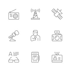 Set line icons of journalism