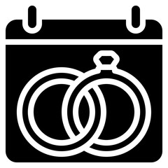 Wedding Date Calendar Icon