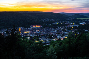 Fototapeta premium Nightphotography of meiningen in Thuringian Forest