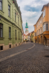 Fototapeta na wymiar Firewatch Tower. Sopron historical Old town in Sopron, Hungary