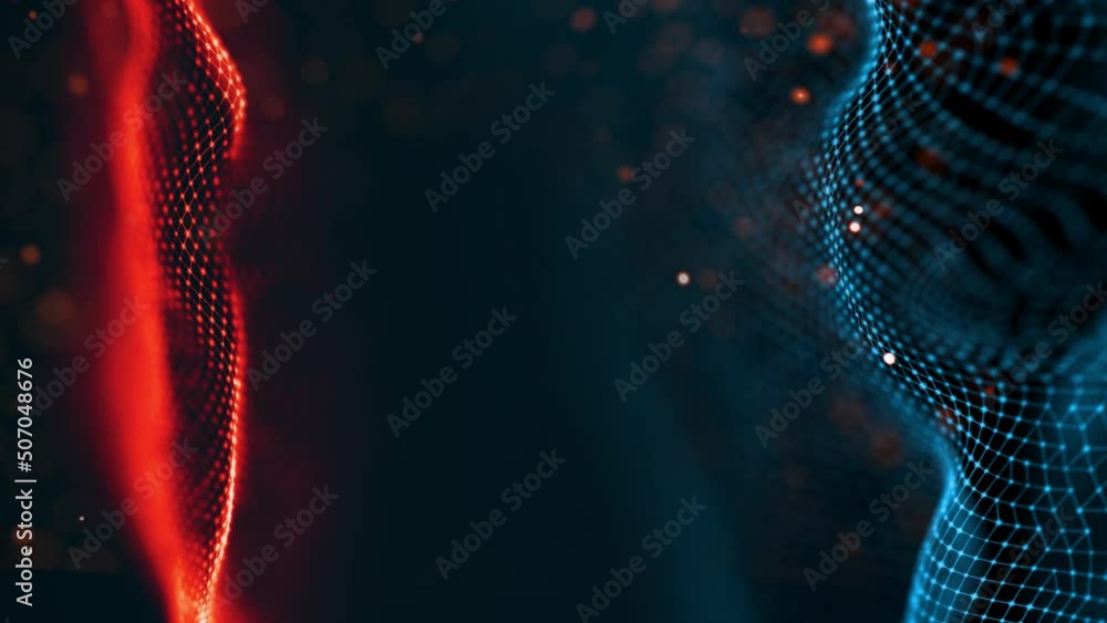 Poster blockchain technology background. cryptocurrency fintech block chain network and programming concept