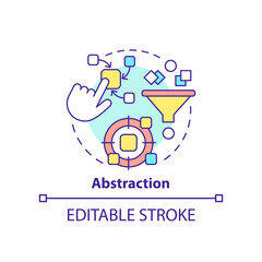 Abstraction concept icon. Define required data. Feature of programming languages abstract idea thin line illustration. Isolated outline drawing. Editable stroke. Arial, Myriad Pro-Bold fonts used