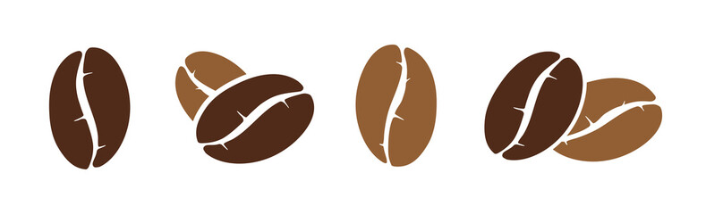 Brown coffee bean vector illustration icons