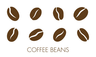 Coffee bean collection vector icons
