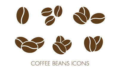 Coffee beans vector icons