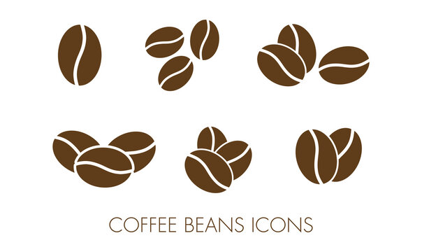 Coffee Beans Vector Icons