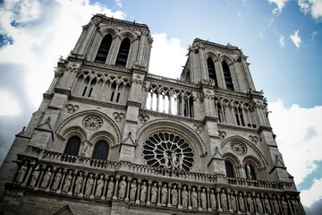 Detail of Notre-Dame de Paris cathedral , Paris, French