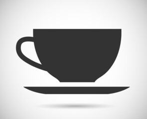 Soup and cup of hot drink vector icon