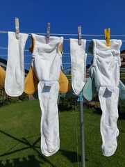 Windeln auf der Wäscheleine