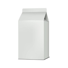 Blank white gable top carton realistic vector mockup. Paperboard box for milk, juice or other liquid product mock-up. Food packaging template for design