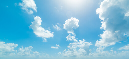 Naklejka na ściany i meble Blue sky with clouds in Guadeloupe