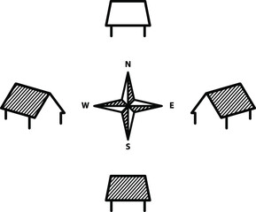 Fototapeta premium Roof direction icon , vector
