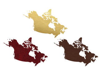 Political divisions. Patriotic sublimation leather textured backgrounds set on white. Canada