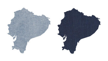 Political divisions. Patriotic sublimation denim textured backgrounds set on white. Ecuador